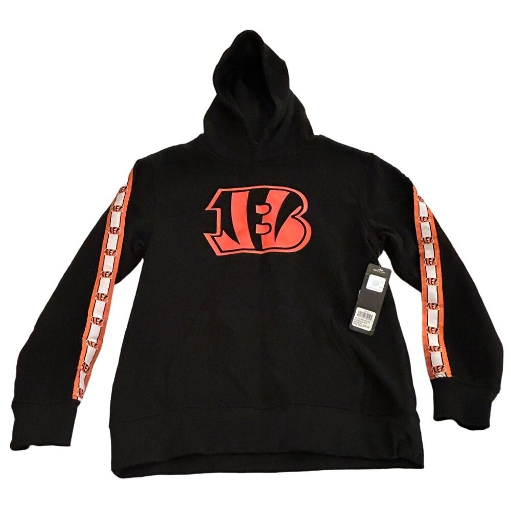 Cincinnati Bengals Youth Hoodie 14 16 Black Orange NFL Football Boys Logo New